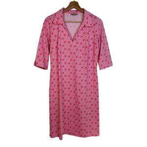 Katherine Way Shift Dress Size Medium Geometric Medallion Motifs Resort Vacation